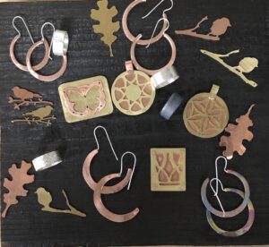 Various Metal earrings with different designs