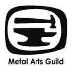 A black and white image of the metal arts guild logo.