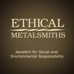 A brown background with the words ethical metalsmiths